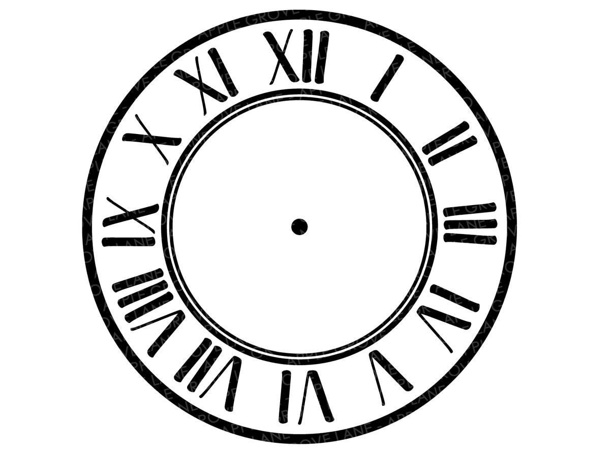 Roman Numeral Clock Stencil