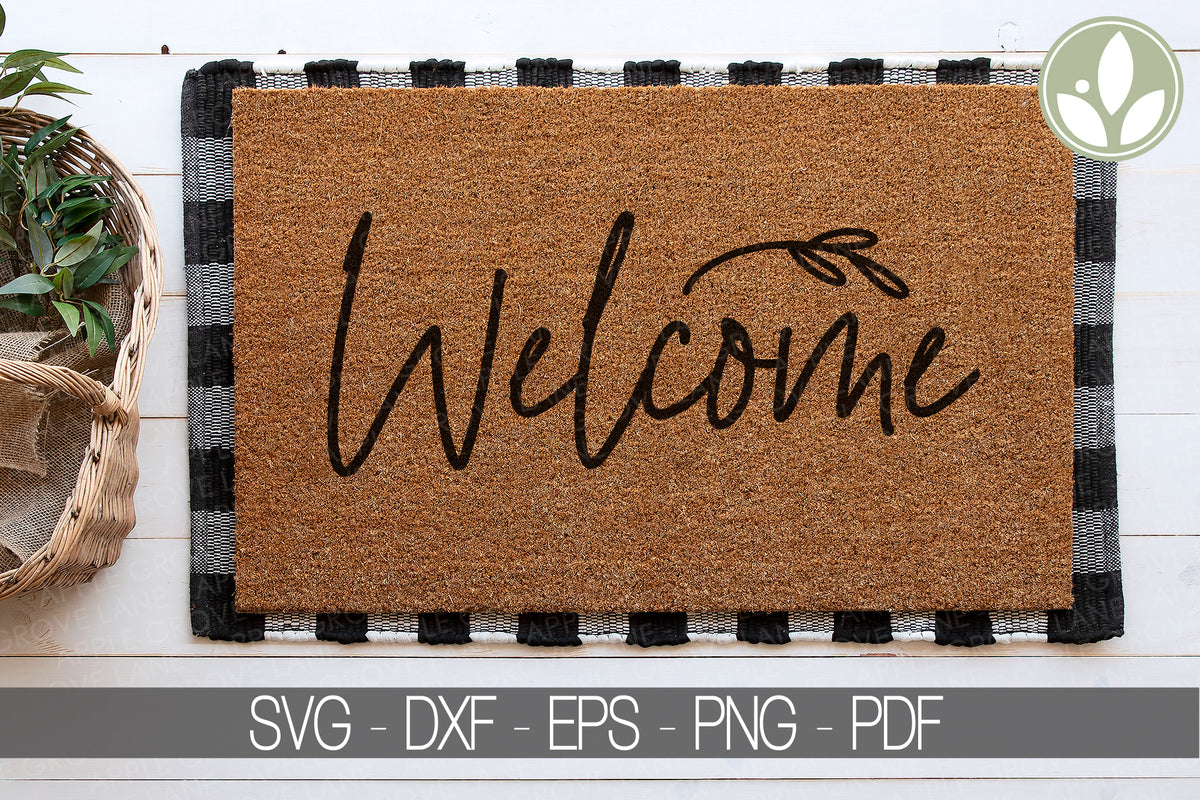 Dog Welcome SVG File Free Download for Front Door Mats - Lemon Thistle