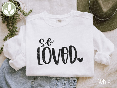 So Loved Sweatshirt - Valentine Crewneck Sweatshirt - Share Love Shirt - Oversized Sweatshirt - God So Loved - John 3 16 - Loved One Gift