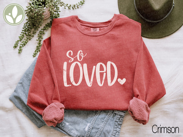 So Loved Sweatshirt - Valentine Crewneck Sweatshirt - Share Love Shirt - Oversized Sweatshirt - God So Loved - John 3 16 - Loved One Gift