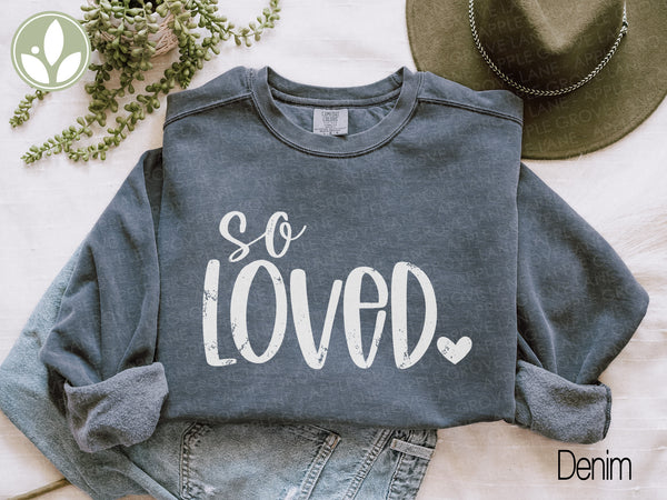 So Loved Sweatshirt - Valentine Crewneck Sweatshirt - Share Love Shirt - Oversized Sweatshirt - God So Loved - John 3 16 - Loved One Gift