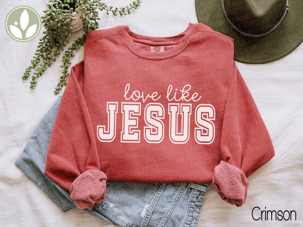 Love Like Jesus Sweatshirt, Christian Religious Gift, Inspirational Clothing, Religious Apparel, Faith Shirt, Positive Sweatshirt