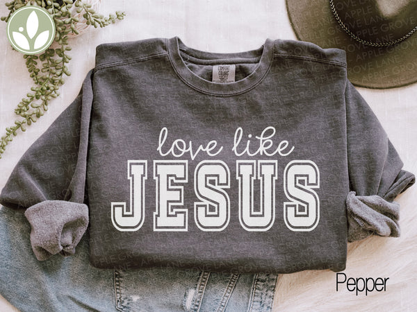 Love Like Jesus Sweatshirt, Christian Religious Gift, Inspirational Clothing, Religious Apparel, Faith Shirt, Positive Sweatshirt