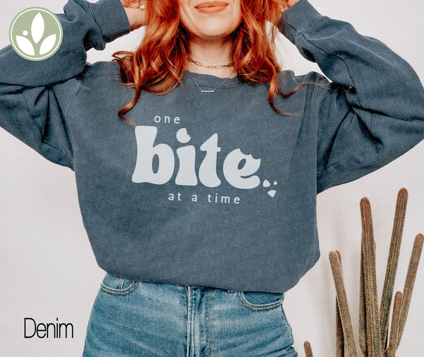 One Bite At A Time Sweatshirt, Motivational Shirt, How to Eat an Elephant Sweatshirt, Inspirational Shirt, Positive Vibes, Encouragement