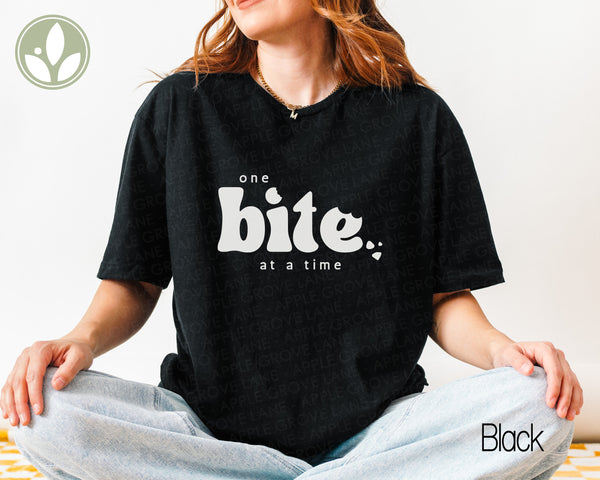 One Bite at a Time T-Shirt, Growth Motivation Shirt, Step by Step Shirt, Inspirational Tee, Personal Development, Positive Vibes Apparel