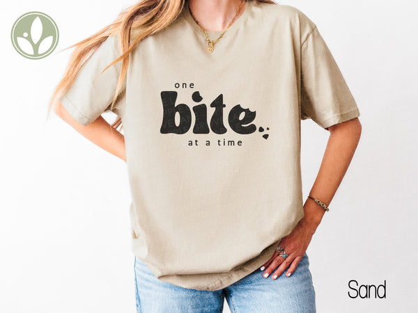 One Bite at a Time T-Shirt, Growth Motivation Shirt, Step by Step Shirt, Inspirational Tee, Personal Development, Positive Vibes Apparel