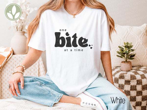 One Bite at a Time T-Shirt, Growth Motivation Shirt, Step by Step Shirt, Inspirational Tee, Personal Development, Positive Vibes Apparel