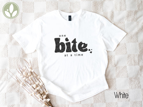 One Bite at a Time T-Shirt, Growth Motivation Shirt, Step by Step Shirt, Inspirational Tee, Personal Development, Positive Vibes Apparel