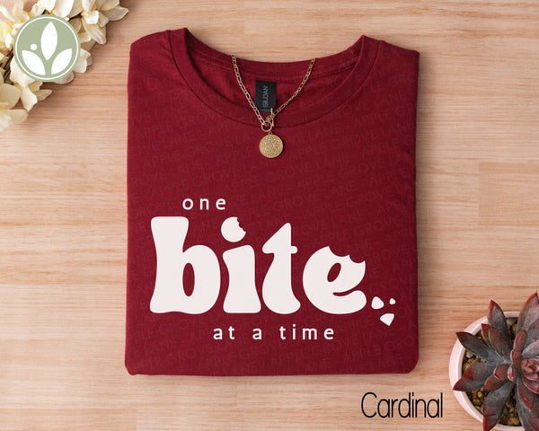 One Bite at a Time T-Shirt, Growth Motivation Shirt, Step by Step Shirt, Inspirational Tee, Personal Development, Positive Vibes Apparel