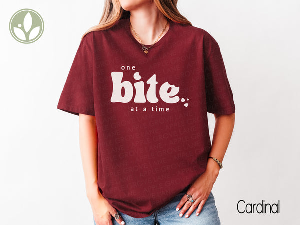 One Bite at a Time T-Shirt, Growth Motivation Shirt, Step by Step Shirt, Inspirational Tee, Personal Development, Positive Vibes Apparel