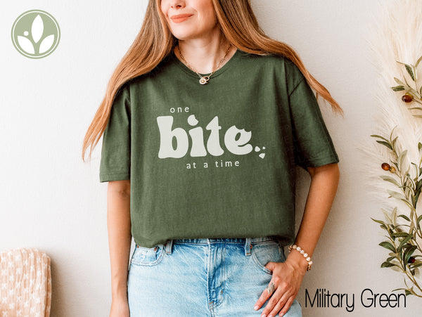 One Bite at a Time T-Shirt, Growth Motivation Shirt, Step by Step Shirt, Inspirational Tee, Personal Development, Positive Vibes Apparel