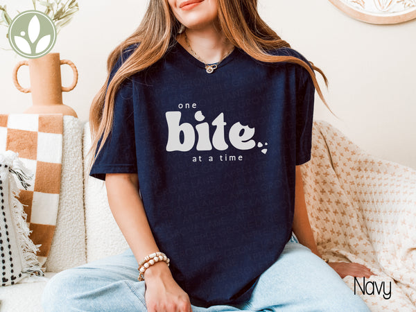 One Bite at a Time T-Shirt, Growth Motivation Shirt, Step by Step Shirt, Inspirational Tee, Personal Development, Positive Vibes Apparel