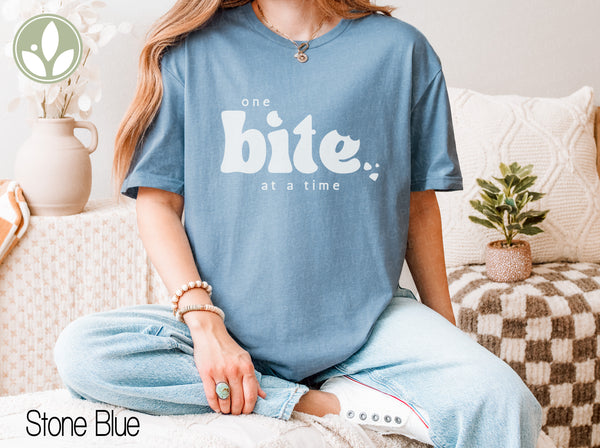 One Bite at a Time T-Shirt, Growth Motivation Shirt, Step by Step Shirt, Inspirational Tee, Personal Development, Positive Vibes Apparel