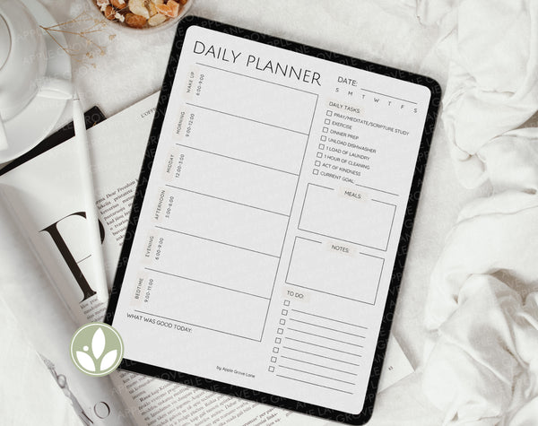 Digital Daily Planner Page by Time Blocks