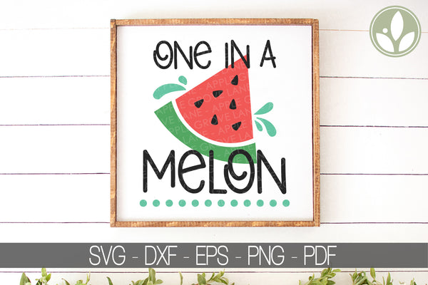 Watermelon Svg - One in a Melon Svg - Summer Svg - Kids Watermelon Svg - Girls Summer Svg - Baby Girls Svg - Watermelon Png