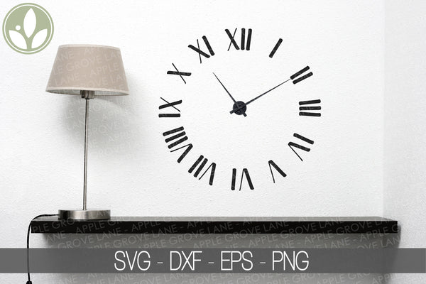 Clock Face Svg - Clock Svg - Clock Template - Roman Numerals Clock Svg - Roman Numerals Svg - Clock Stencil - Clock Numbers Svg