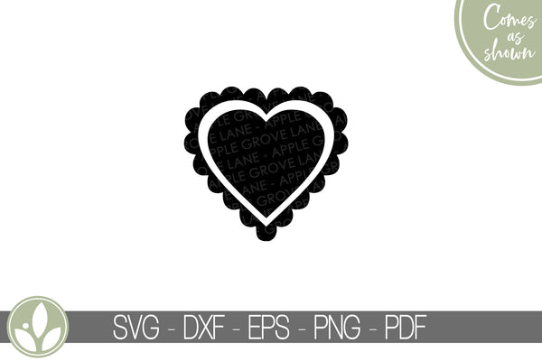Scalloped Heart Svg - Valentine Heart Svg - Love Svg - Valentine Svg - Heart Png - Heart Shape - Valentine's Day Svg - Wedding Svg