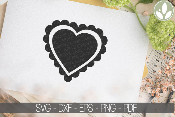 Scalloped Heart Svg - Valentine Heart Svg - Love Svg - Valentine Svg - Heart Png - Heart Shape - Valentine's Day Svg - Wedding Svg