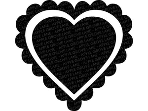 Scalloped Heart Svg - Valentine Heart Svg - Love Svg - Valentine Svg - Heart Png - Heart Shape - Valentine's Day Svg - Wedding Svg