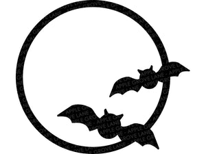 Halloween Bats Svg - Halloween Svg - Black Bats Svg - Halloween Moon Svg - Kids Halloween Svg - Bat Svg - Halloween Bat Svg