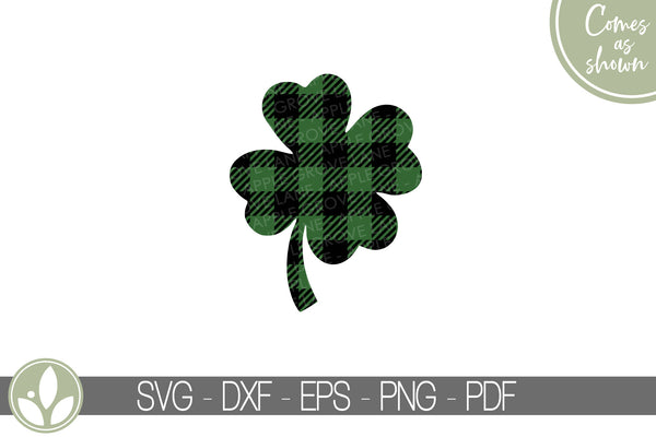 Plaid Shamrock Svg - St Patrick Svg - Four Leaf Clover Svg - Shamrock Svg - St Patrick Shirt Svg - St Patricks Svg - Buffalo Plaid Svg