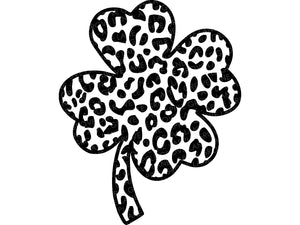 Leopard Shamrock Svg - St Patrick Svg - Four Leaf Clover Svg - St Patty Svg - Leopard Clover Svg - Shamrock Svg - Cheetah Print Clover Svg