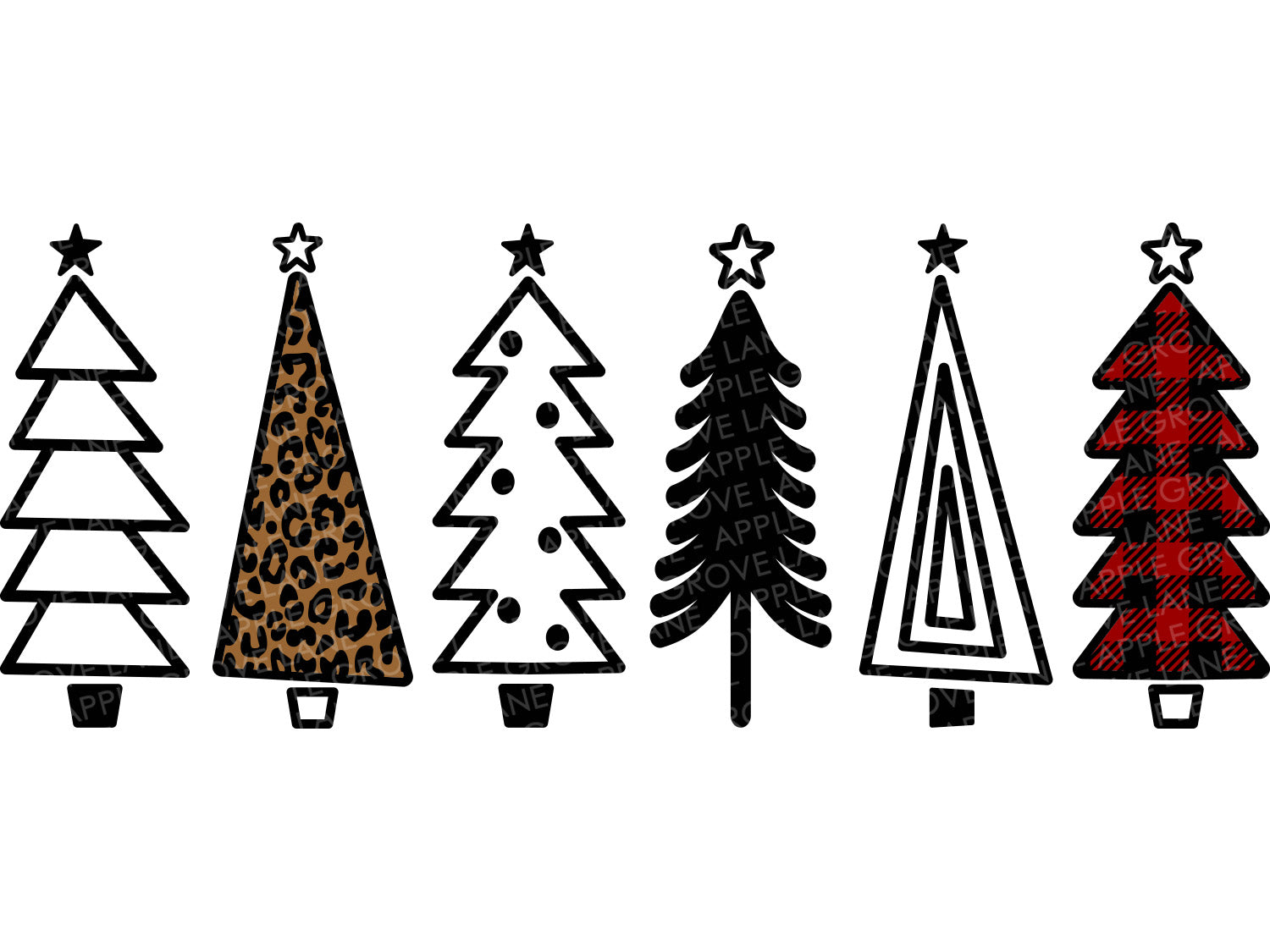 Christmas Trees Svg - Christmas Svg - Plaid Christmas Tree Svg - Christmas Tree Svg -  Leopard Christmas Tree Svg - Buffalo Plaid Tree Svg - Christmas Shirt Svg