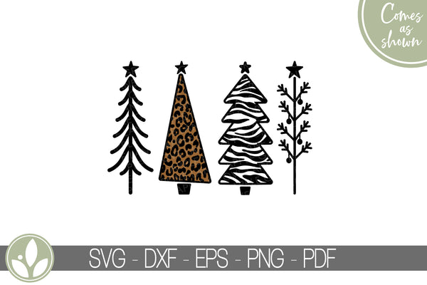 Christmas Trees Svg - Christmas Svg - Leopard Christmas Tree Svg - Christmas Tree Svg -  Zebra Christmas Tree Svg - Animal Print Tree Svg - Christmas Shirt Svg