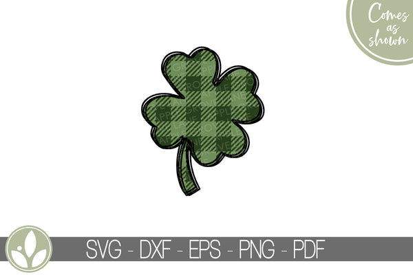 Plaid Shamrock Svg - St Patrick Svg - Four Leaf Clover Svg - Shamrock Svg - St Patrick Shirt Svg - St Patricks Svg - Buffalo Plaid Svg