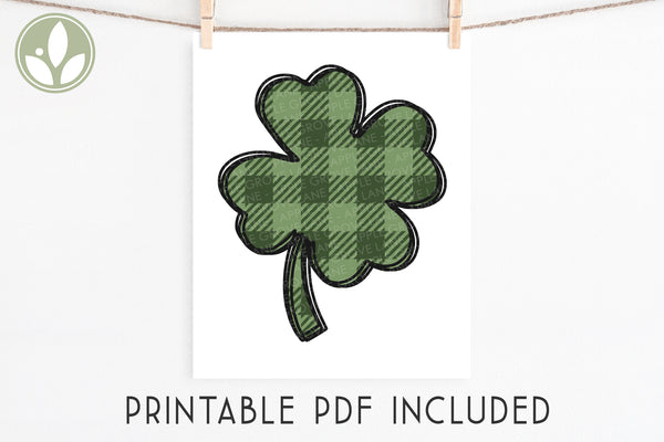 Plaid Shamrock Svg - St Patrick Svg - Four Leaf Clover Svg - Shamrock Svg - St Patrick Shirt Svg - St Patricks Svg - Buffalo Plaid Svg