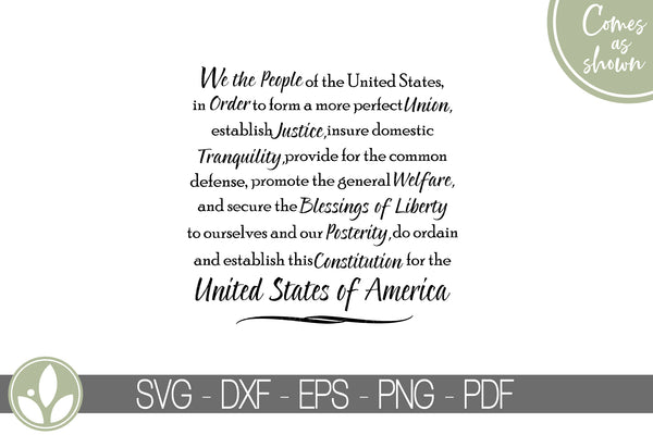 We The People Svg - Constitution Svg - Preamble Svg - US Constitution Svg - Military Svg - Patriotic Svg - We The People Png - Constitution