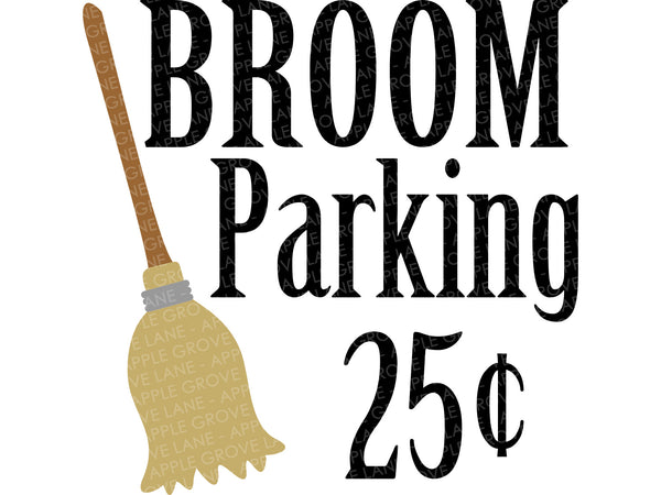 Broom Parking Svg - Halloween Svg - Witch Svg - Witch Broom Svg - Halloween Witch Svg - Halloween Sign Svg - Halloween Laser Cut File