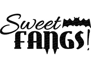 Halloween Svg - Sweet Fangs Svg - Vampire Svg - Dracula Svg - Halloween Bat Svg - Halloween Sign - Halloween Shirt