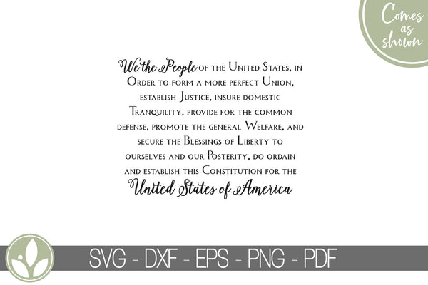 We The People Svg - Constitution Svg - Preamble Svg - United States Svg - Military Svg - Patriotic Svg - US Constitution Svg - Preamble Png