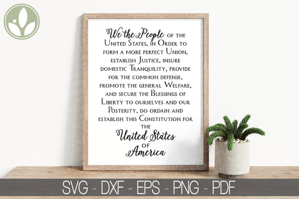 Constitution Svg - We The People Svg - Preamble Svg - United States Svg - Patriotic Svg - US Constitution Svg - Preamble of Constitution Svg