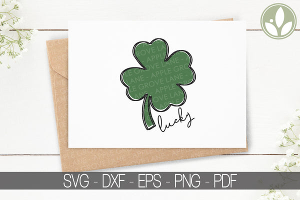 Shamrock Svg - Lucky Shamrock Svg - St Patrick Svg - Four Leaf Clover Svg - Scribble Shamrock Svg - St Patricks Svg - St Patty's Svg - Lucky