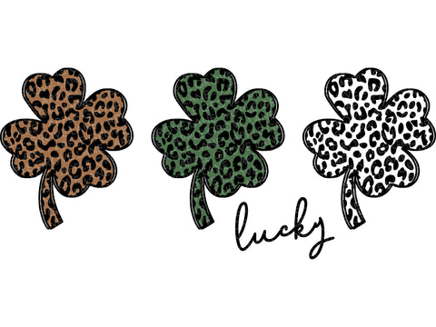 St Patrick Svg - Lucky Shamrock Svg - Leopard Shamrock Svg - Cheetah Shamrock Svg - Leopard Print Shamrock Svg - Four Leaf Clover Svg