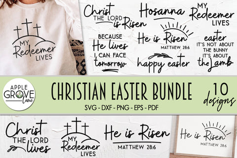 Religious Easter Svg Bundle - 10 Designs - Christian Easter Svg - Religious Svg - Resurrection Svg - He is Risen Svg - Redeemer Svg