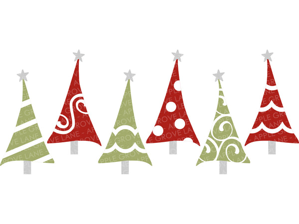 Christmas Tree Svg Bundle - Christmas Svg - Christmas Tree Svg - Christmas Tree Laser Cut File - Polka Dot Christmas Tree Svg - Fancy Tree