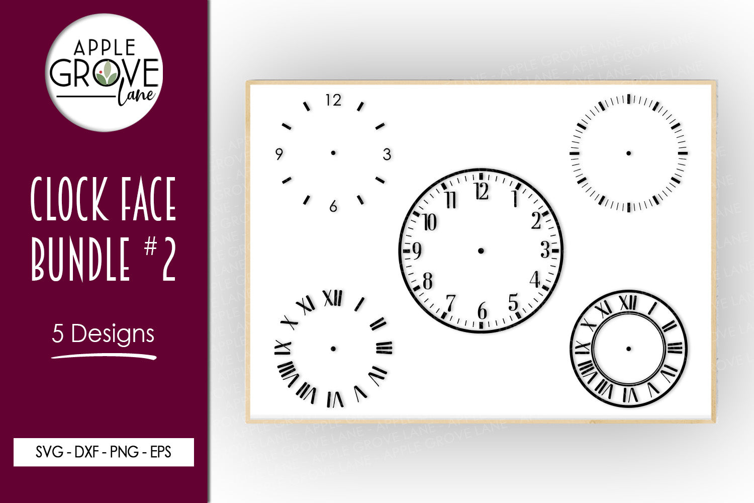 Clock Face Svg Bundle - 5 Designs - Clock Numbers Svg - Clock Stencil Svg - Clock Face Numbers Svg - Clock Svg - Clock Template Svg