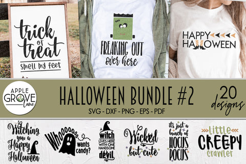 Halloween Svg Bundle - 20 Designs - Halloween Sign Svg - Halloween Png - Halloween Shirt Svg - Halloween Laser Cut File - Kids Halloween Svg